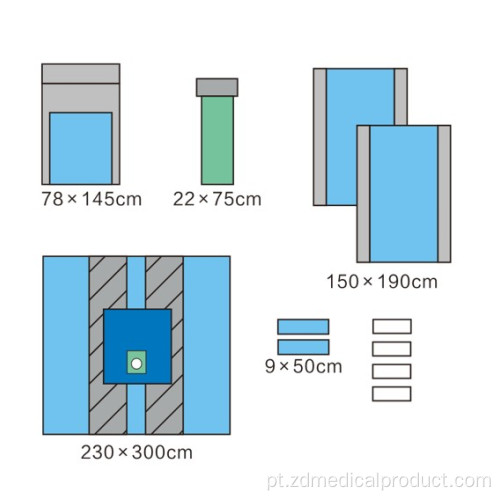 Conjunto de cortinas ortopédicas para extremidades